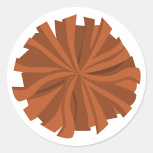 Sticker Rond Pom Pom Pom-pom girl orange brûlé