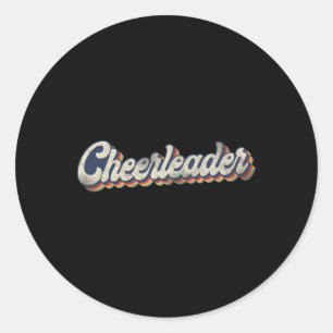 Sticker Rond Pom-Pom Pom-Pom Rétro Vintage Cheerleader _1