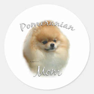 Sticker Rond Pomeranian Maman 2