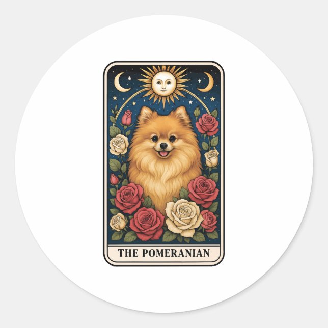 Sticker Rond Poméranien (Devant)
