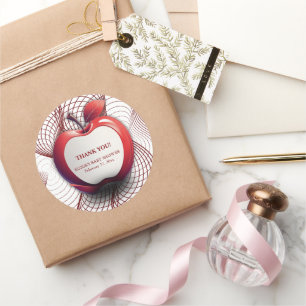 Sticker Rond Pomme 3D de notre oeil Baby shower géométrique