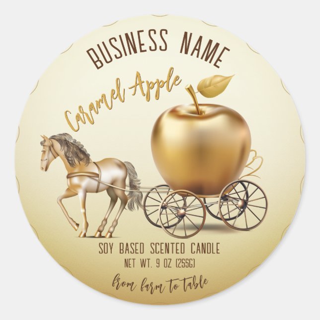 Sticker Rond Pomme caramélisée (Devant)