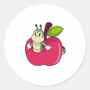 Sticker Rond Pomme Caterpillar