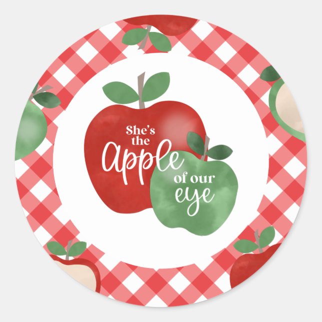 Sticker Rond Pomme de nos yeux 1er anniversaire (Devant)