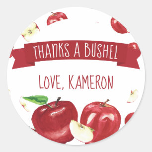 Sticker Rond Pomme de notre oeil, Merci d'anniversaire