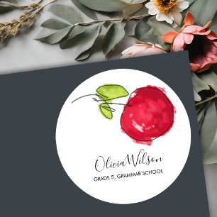 STICKER ROND POMME DE PEINTURE À PÉTROLE DE L'ÉCOLE MODERNE ENF