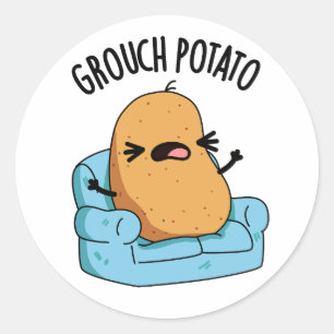 Sticker Rond Pomme de terre de Groupement Fantaisie Veggie Puns