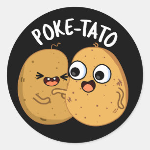 Sticker Rond Pomme de terre drôle tato jeu de patates foncé BG