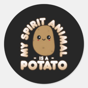 Sticker Rond Pomme de terre Kawaii Mon Esprit Animal Est Une Po