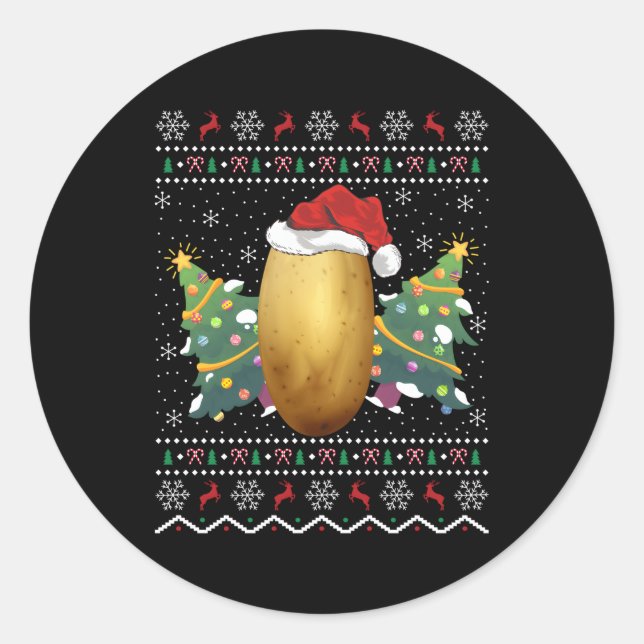 Sticker Rond Pomme de terre moche (Devant)