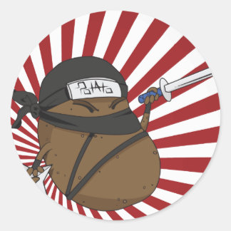 Sticker Rond Pomme de terre Ninja