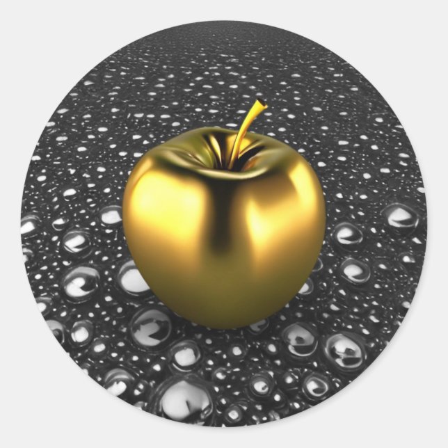 Sticker Rond Pomme dorée (Devant)