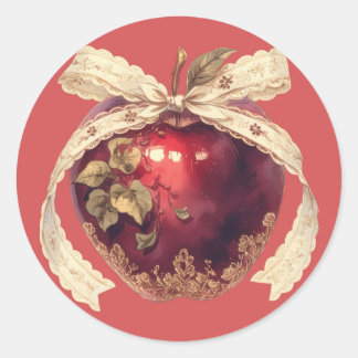 Sticker Rond Pomme empoisonnée gothique sombre romance Hallowee