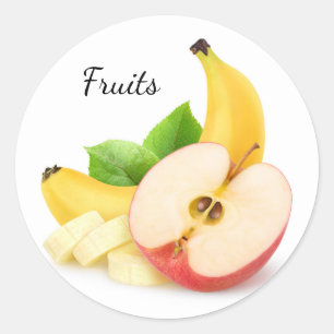 Sticker Rond Pomme et banane