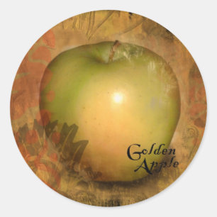 Sticker Rond Pomme jaune
