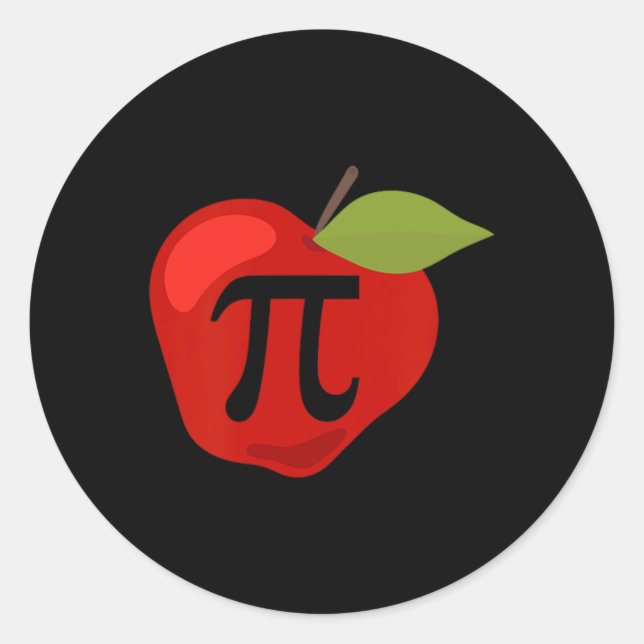 Sticker Rond Pomme Pi Funny Enseignant Math Thanksgiving Jour G (Devant)