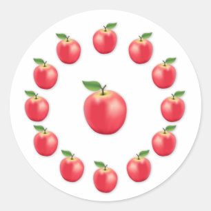 Sticker Rond Pomme rose