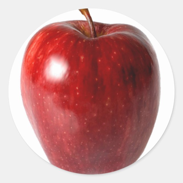Sticker Rond Pomme rouge brillante (Devant)