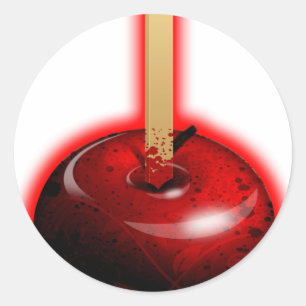 Sticker Rond Pomme rouge brillante - Fruits interdits