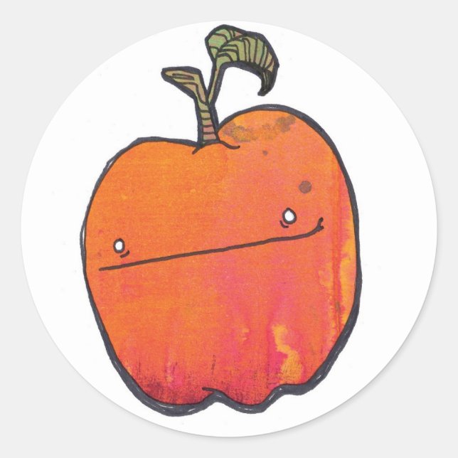 Sticker Rond pomme souriante (Devant)