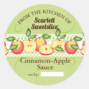 Sticker Rond Pommes applesaudissements tarte à la farce fruits