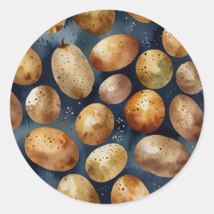 Sticker Rond Pommes d'aquarelle Dreamy dans des teintes éthérée