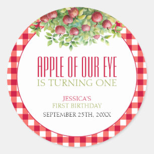 Sticker Rond Pommes d'automne de nos yeux Premier Anniversaire