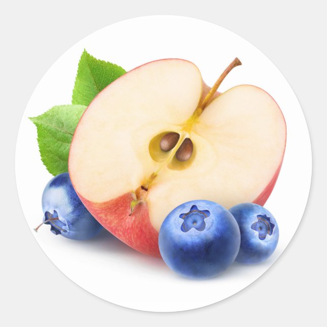 Sticker Rond Pommes et bleuets (Devant)