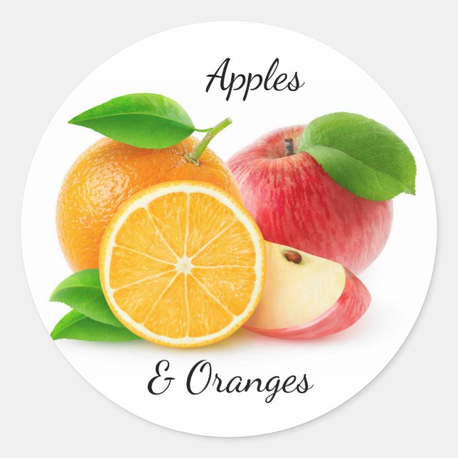 Sticker Rond Pommes et oranges (Devant)