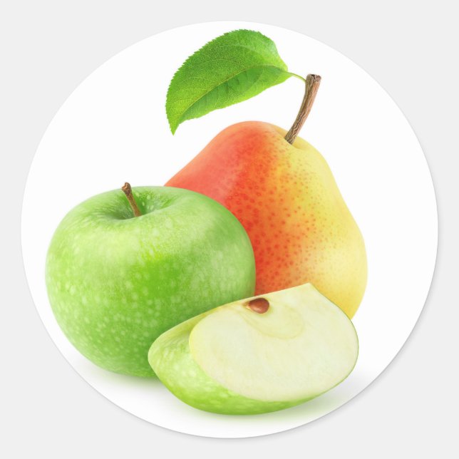 Sticker Rond Pommes et poires (Devant)