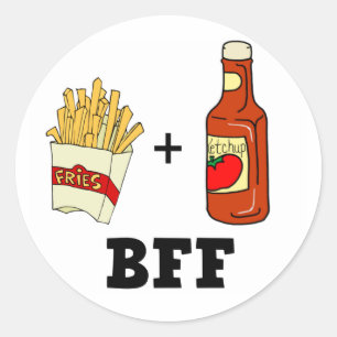 Sticker Rond Pommes frites et ketchup BFF