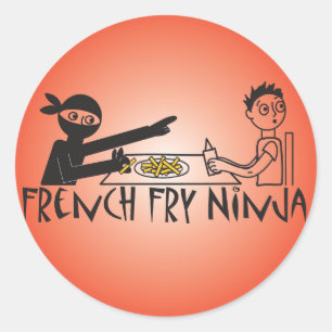 Sticker Rond Pommes frites Ninja