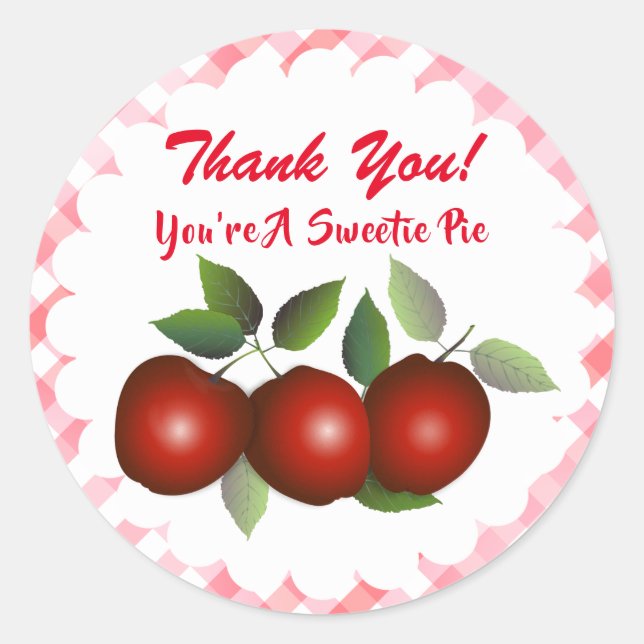 Sticker Rond Pommes Fruits Rouges | Merci (Devant)