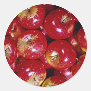 Sticker Rond Pommes rouges uniques
