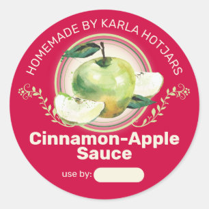 Sticker Rond Pommes vertes applesaudissements pie fruits en con