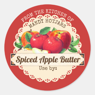 Sticker Rond Pommes vintage de la cuisine de l'étiquette de mis