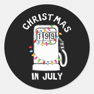 Sticker Rond Pompe à essence drôle et sarcastique pour Noël en