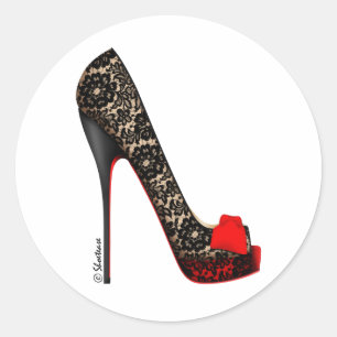 Sticker Rond Pompe de plateforme Peep Toe