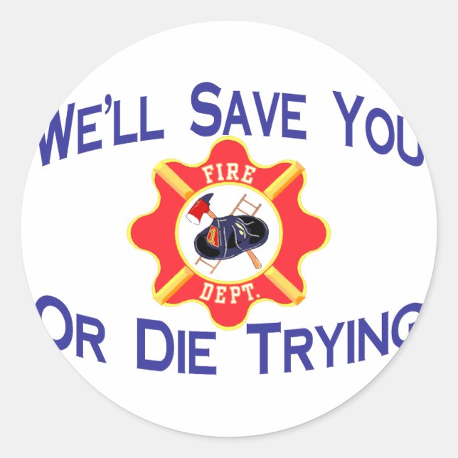 Sticker Rond Pompier (Devant)