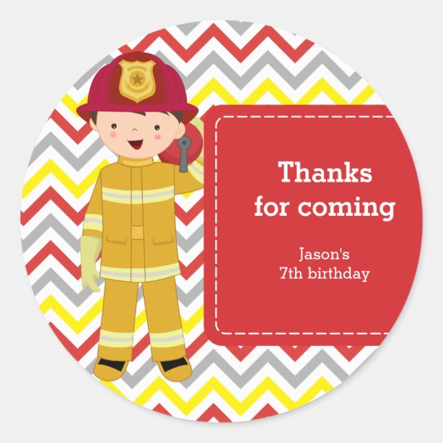 Sticker Rond Pompier (Devant)