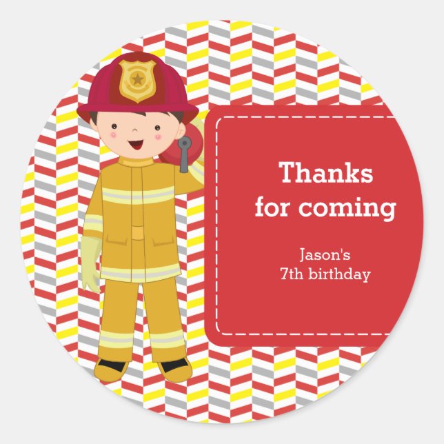 Sticker Rond Pompier (Devant)