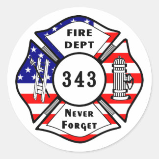Sticker Rond Pompier 9/11 N'oubliez jamais 343