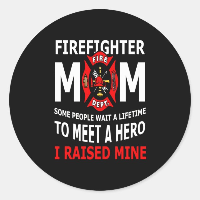 Sticker Rond Pompier | Firefighter Maman Quelques personnes (Devant)