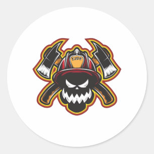Sticker Rond Pompier Halloween Trick Ou Traiter L'Horreur Cadea