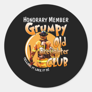 Sticker Rond Pompier Membre honoraire Grumpy Firefighter