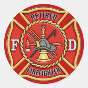 Sticker Rond Pompier retraité