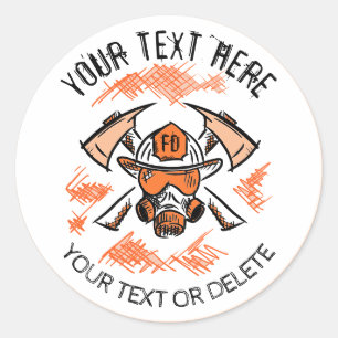 Sticker Rond Pompier. Service d'incendie. Modèle.