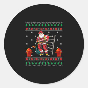 Sticker Rond Pompier Vilain Chandail de Noël Xmas Garçons Fille