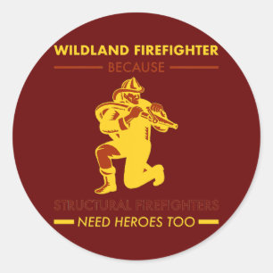 Sticker Rond Pompier Wildland Smokejumper Fire Eater