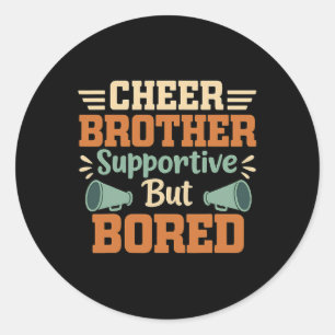 Sticker Rond Pompom frère solidaire mais amusant ennuyé